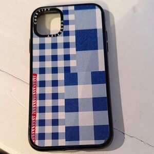 Casetify iphone 11 Case, Fresh Blue Checkered Design